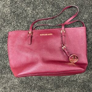 Michael Kors Burgundy Tote Bag
